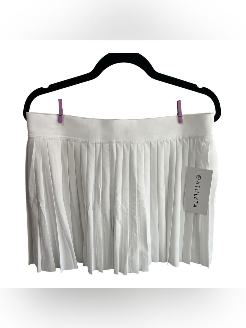 Athleta Women's Match Point Pleated Skort White Athletic Tennis Golf NWT